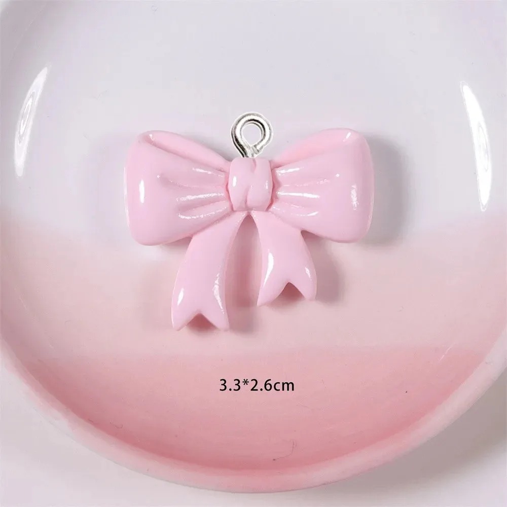 Resin Art Diy - 10 個のキャンディーカラーのリボン樹脂チャーム手作り装飾品女性のジュエリー、キーホルダー、電話バッグの装飾 DIY 作成に適しています