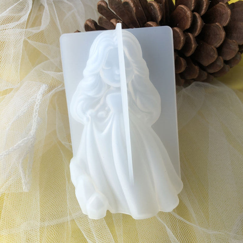 Silicone Mold Ocean - 3D かわいいプリンセスシリコーンキャンドルモールド天使の女の子石鹸樹脂石膏作る型 DIY 人間チョコレートベーキングツール家の装飾のギフト