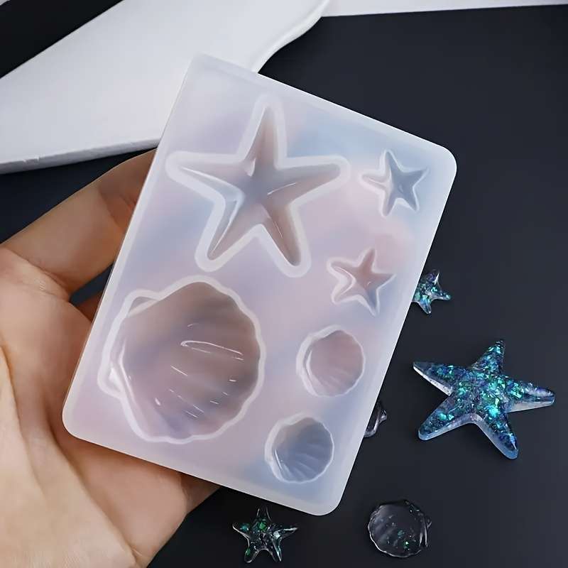 Silicone Mold Ocean - DIY 海洋テーマクリスタルエポキシ樹脂シェルジュエリーペンダントシリコーン型ジュエリーペンダント作成型 UV 樹脂型