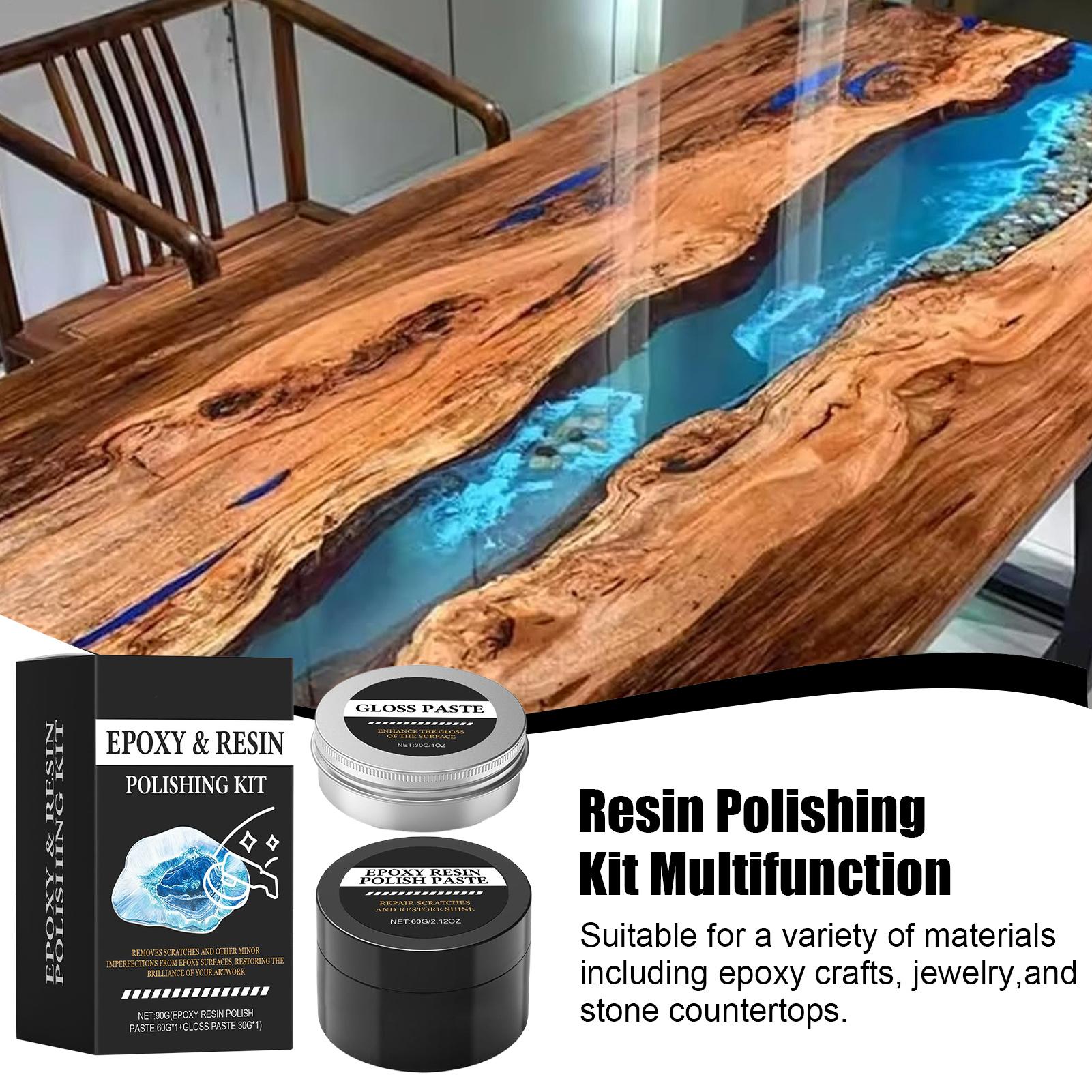 Resin Art For Beginners - エポキシ樹脂研磨キット - 光沢を回復するクリーミーな傷除去剤 - レジンアートやテーブルデコレーションに簡単な研磨が可能