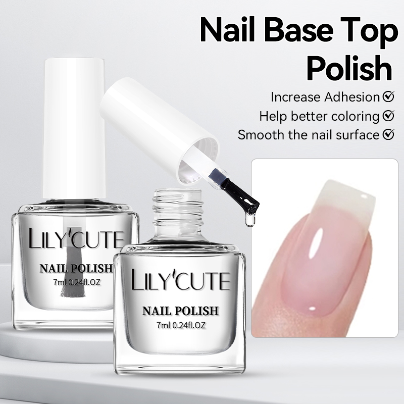 Resin Art Varnish - LILYCUTE 7ml ネイルベーストップポリッシュ クリアシャイン ネイルケア 長持ち