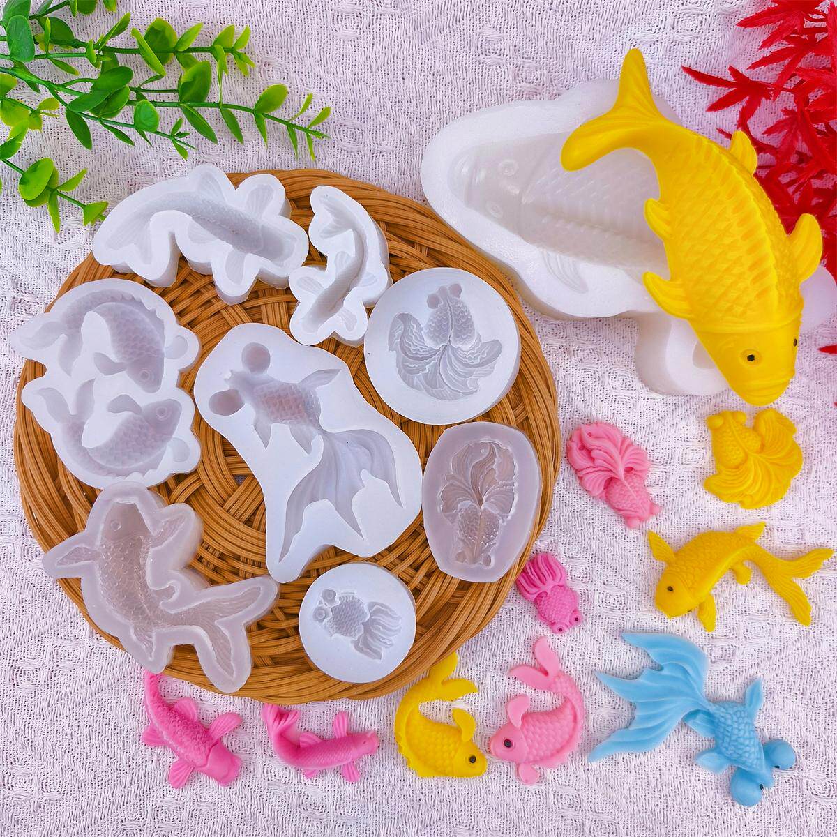 Silicone Mold Ocean - 2026年鯉魚シリコン樹脂型動物エポキシ樹脂鋳造型キーホルダーペンダントジュエリー製作用