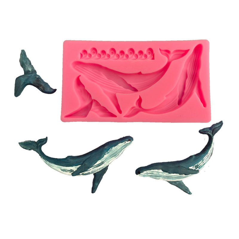 Silicone Mold Ocean - シリコンクジラ型,日曜大工,オーシャンシリーズ,フォンダン,ケーキデコレーションツール,キッチンアクセサリー,ベーキング用品
