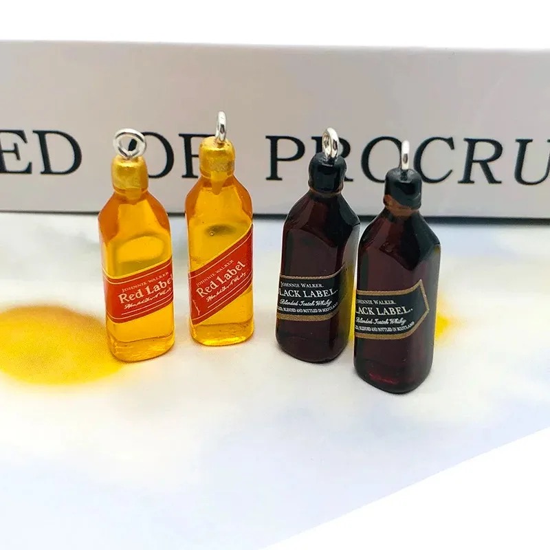 Resin Art Kits For Adults - 10 個小さなワインバーボトル樹脂チャーム DIY イヤリングアクセサリーミニペンダントキーホルダー手作りジュエリークラフト作成用