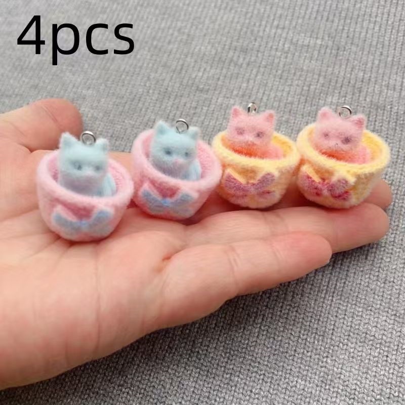 4個入り3Dぬいぐるみ樹脂製猫ペンダント、DIYジュエリー製 - Resin Art Kits For Adults のレビューと価格
