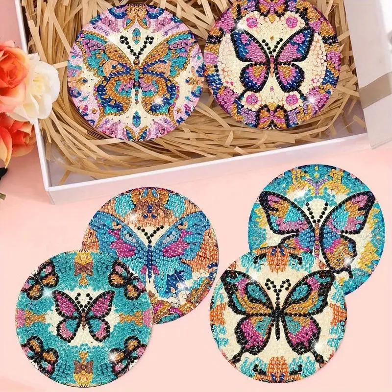 ダイヤモンドアートペインティングコースター8枚（ブラケット付 - Resin Art Coasters のレビューと価格
