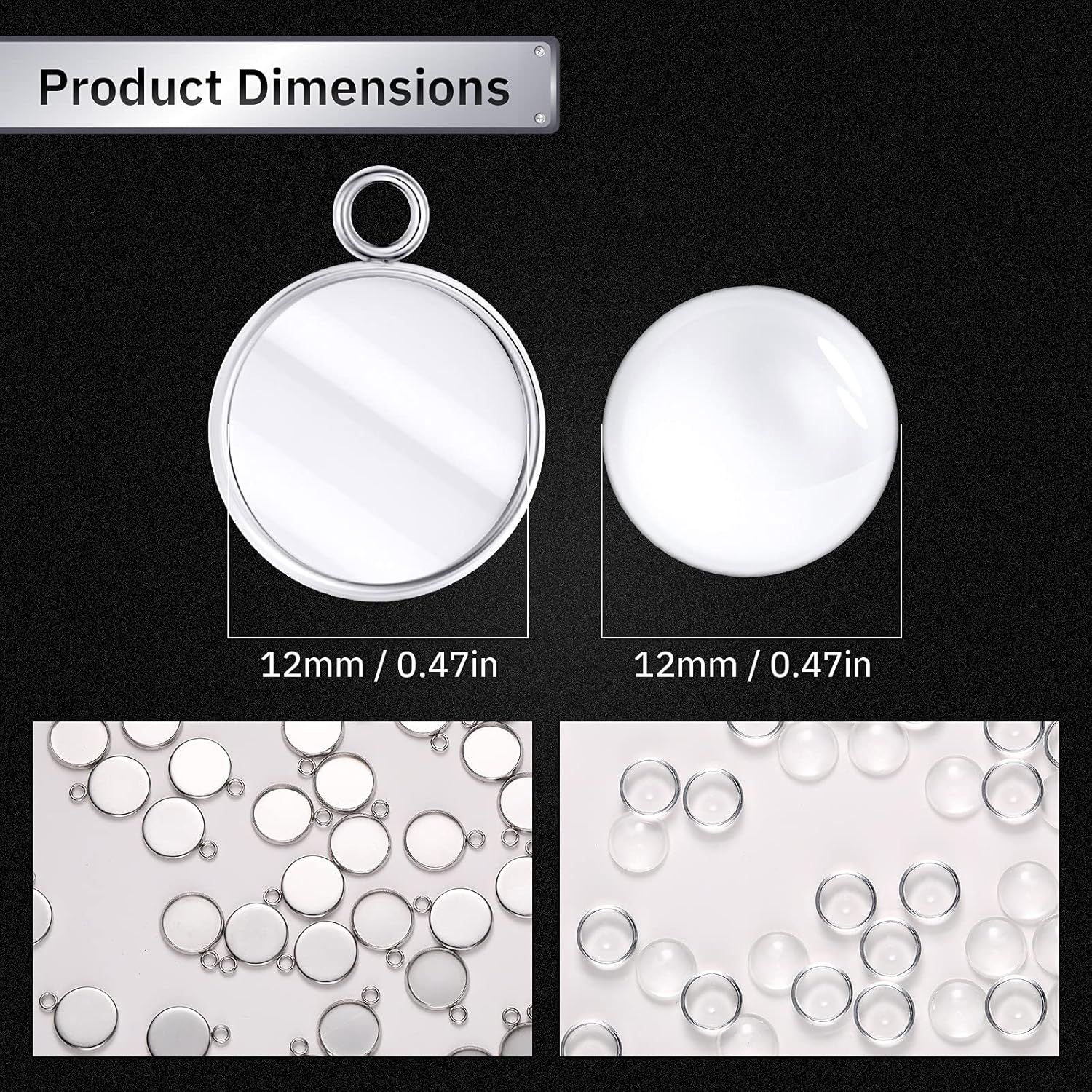 20個のステンレス鋼ラウンドベゼルブランクペンダントトレイ、 - Resin Art Diy のレビューと価格