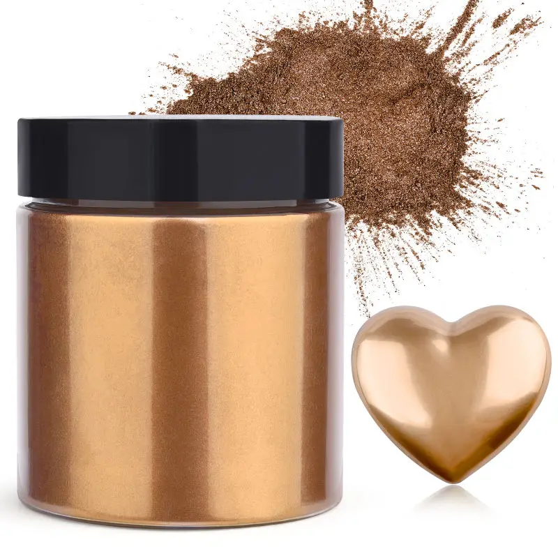 50 グラム/ボトルメタリックグリッターパウダーゴールドシル - Pearl Powder Resin のレビューと価格