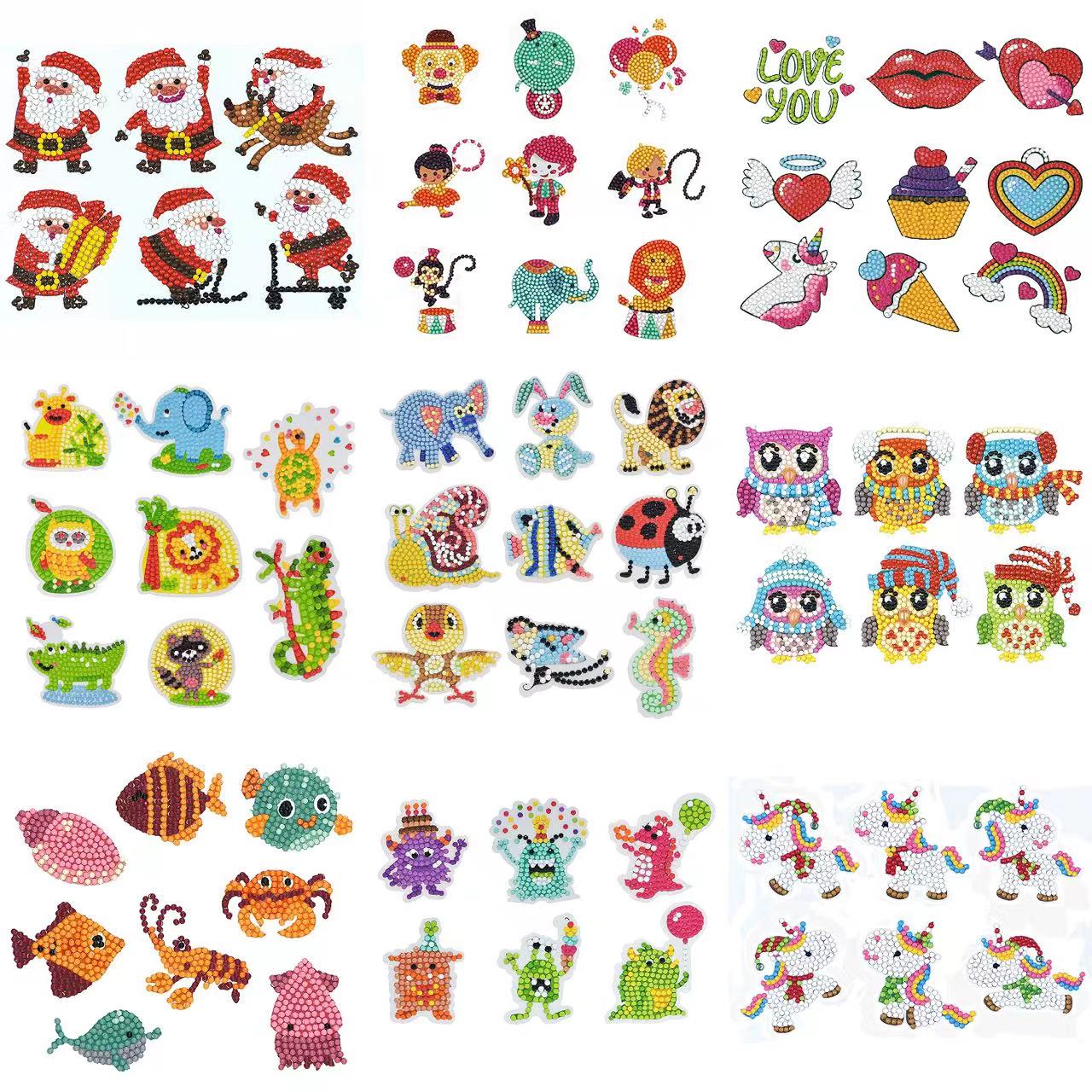 子供のための5Dダイヤモンド絵画ステッカーキット,漫画のパタ - Resin Art Diy のレビューと価格