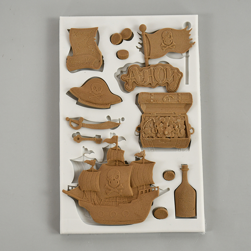 海賊の頭蓋骨の形をしたシリコンチョコレート型,日曜大工のフォ - Silicone Mold Ocean のレビューと価格
