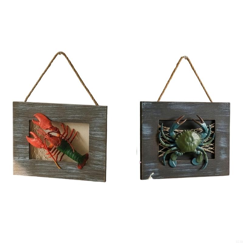 木製航海装飾 ロブスター/カニ 壁装飾 航海 沿岸テーマ ウ - Resin Art Beach Theme のレビューと価格