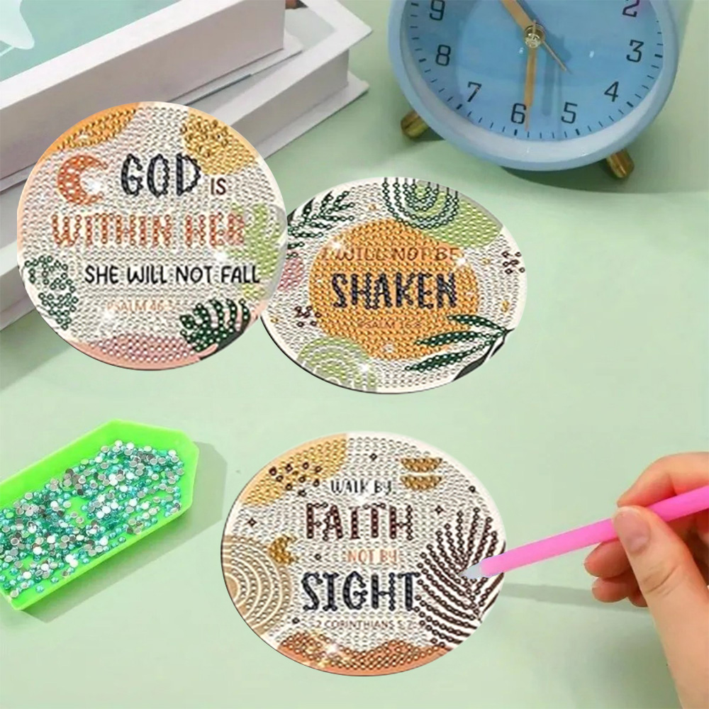 8 ピース/セット ダイヤモンドペインティングコースター 小 - Resin Art Coasters のレビューと価格