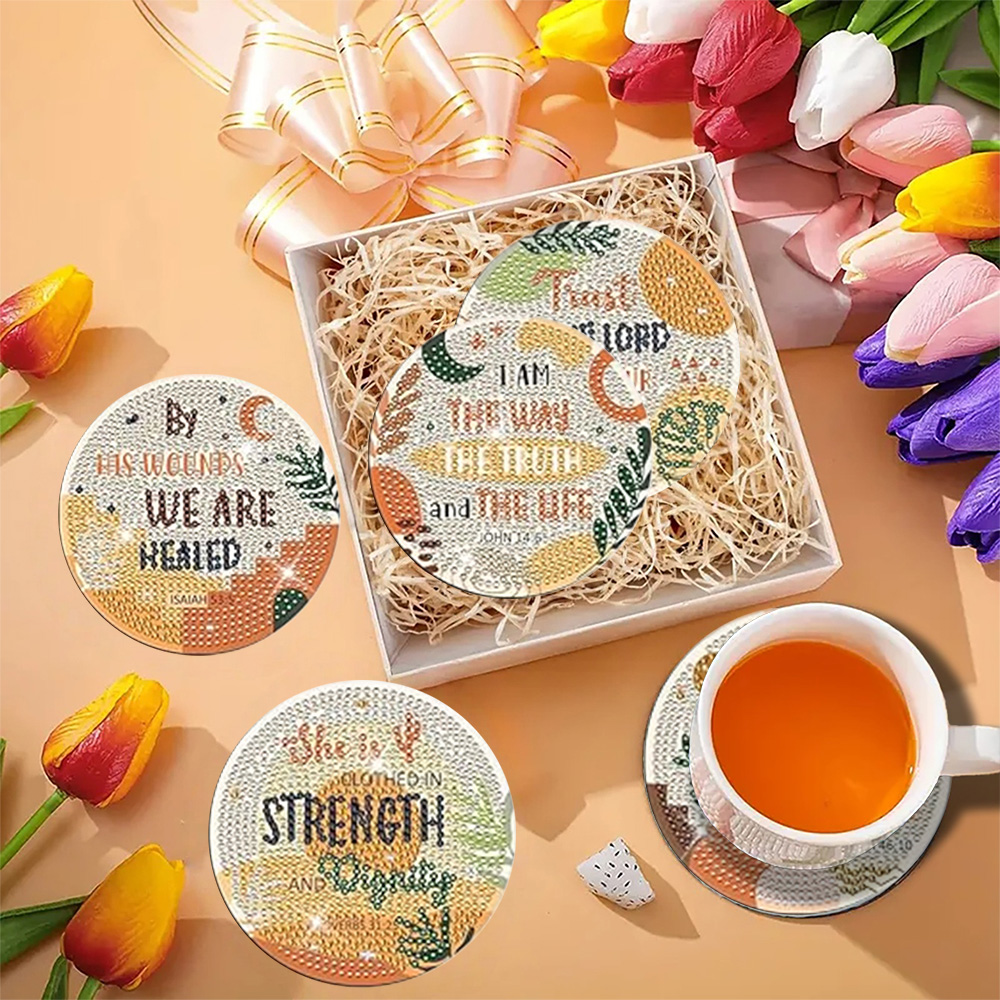 8 ピース/セット ダイヤモンドペインティングコースター 小 - Resin Art Coasters のレビューと価格