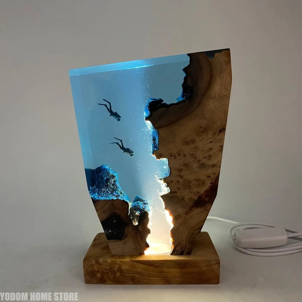 新しい海底世界生物樹脂テーブルライト創造的なアート装飾ランプ - Resin Art World のレビューと価格