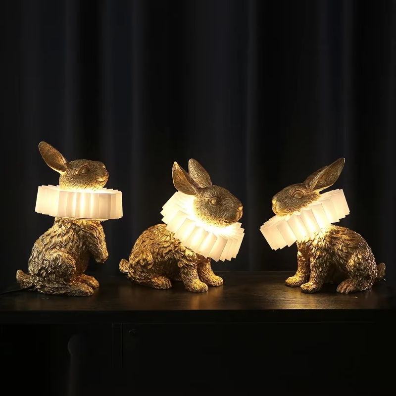 ウサギのテーブルランプかわいい樹脂動物テーブルライト子供部屋 - Resin Art On Floor のレビューと価格