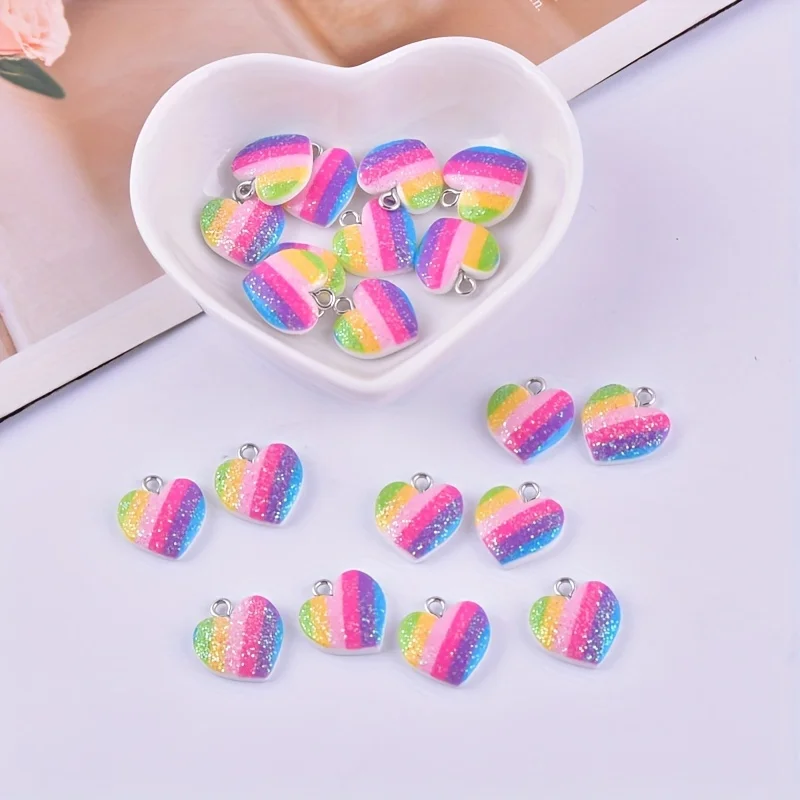 10 個のカラフルなハート樹脂チャームかわいい混合色のラブハ - Resin Art Kits For Adults のレビューと価格