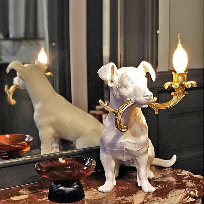 樹脂製犬型テーブルライト、ジョビーテーブルランプ、リビングル - Resin Art On Floor のレビューと価格