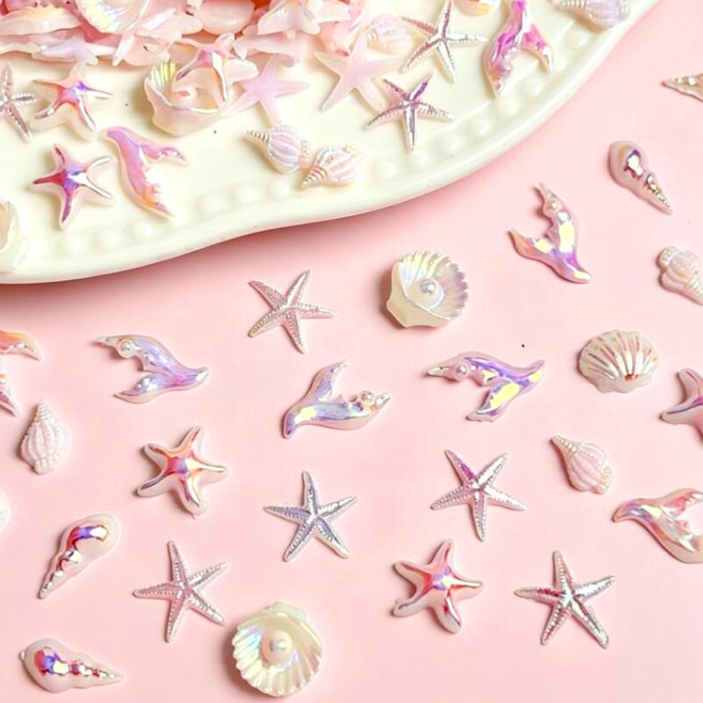 30 個混合サマービーチネイルラインストーンオーロラオーシャ - Resin Art Beach Theme のレビューと価格