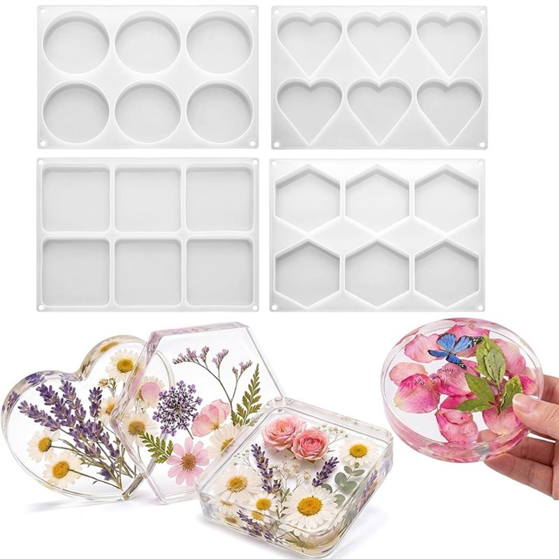 [ABFI!】 DIYエポキシアートクラフト用樹脂型-24キ - Resin Art Coasters のレビューと価格
