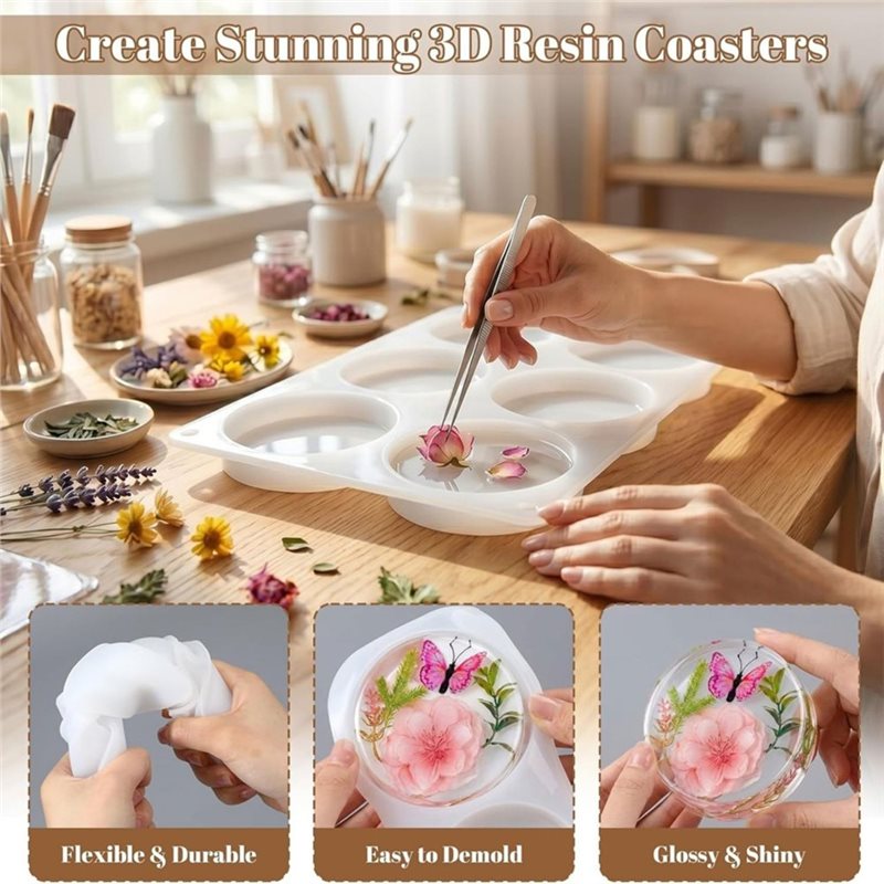 [ABFI!】 DIYエポキシアートクラフト用樹脂型-24キ - Resin Art Coasters のレビューと価格