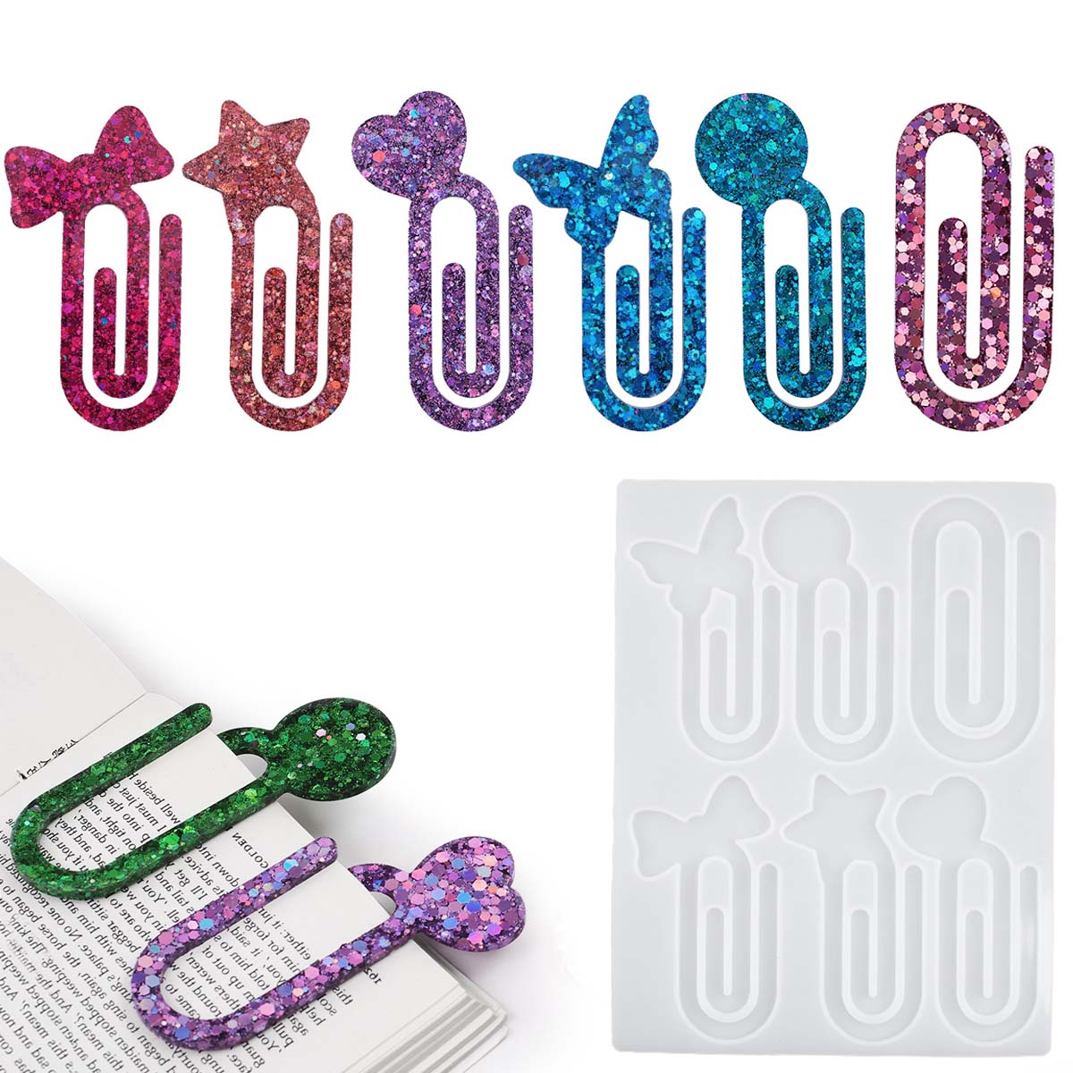 クリスタルエポキシ樹脂モールド DIY ペーパークリップホル - Resin Art Kit With Molds のレビューと価格