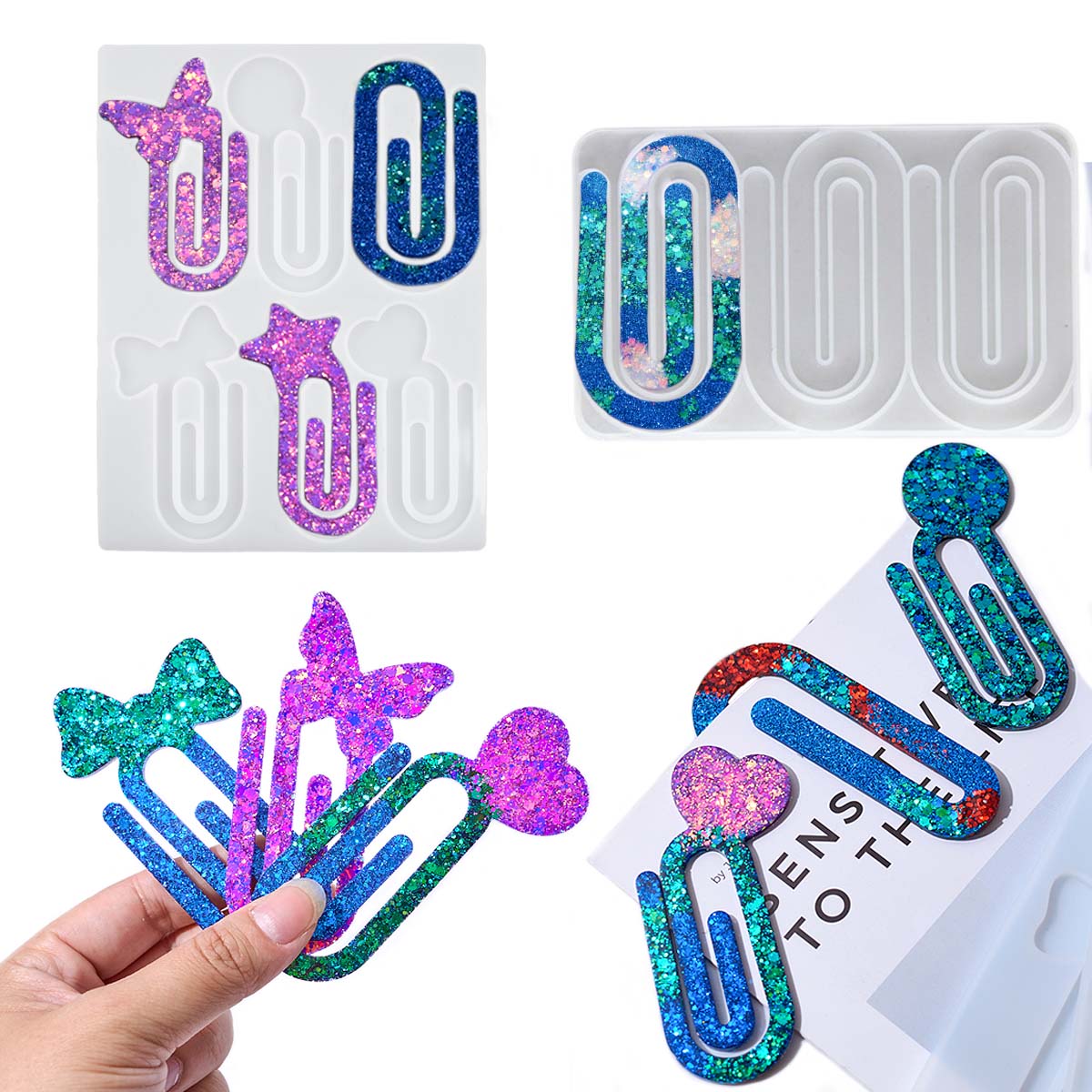 クリスタルエポキシ樹脂モールド DIY ペーパークリップホル - Resin Art Kit With Molds のレビューと価格