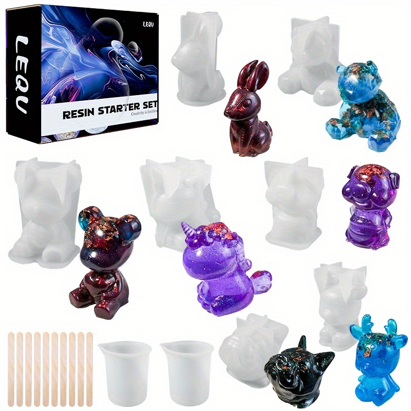 19個入りレジン製モールドセット、レジン製作、デスクトップオ - Resin Art Kit With Molds のレビューと価格