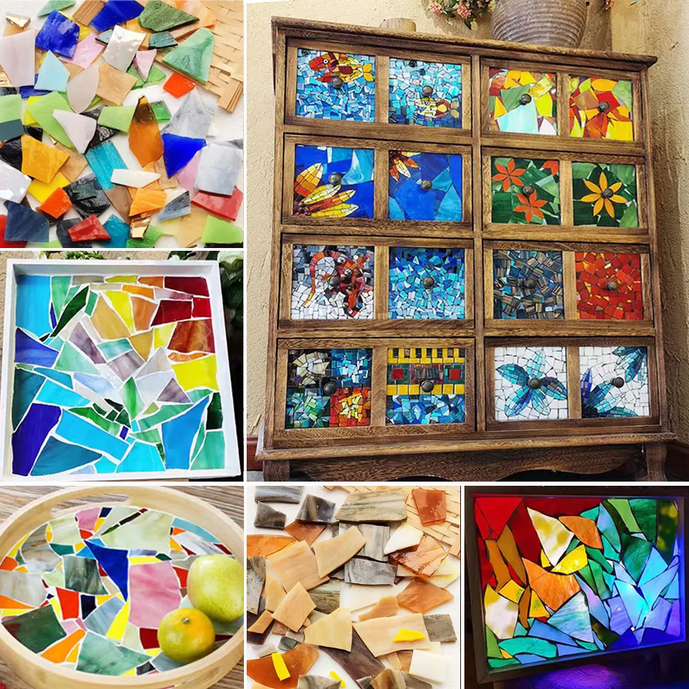 100 グラムモザイクタイルステンドグラスモザイク DIY  - Resin Art Coasters のレビューと価格