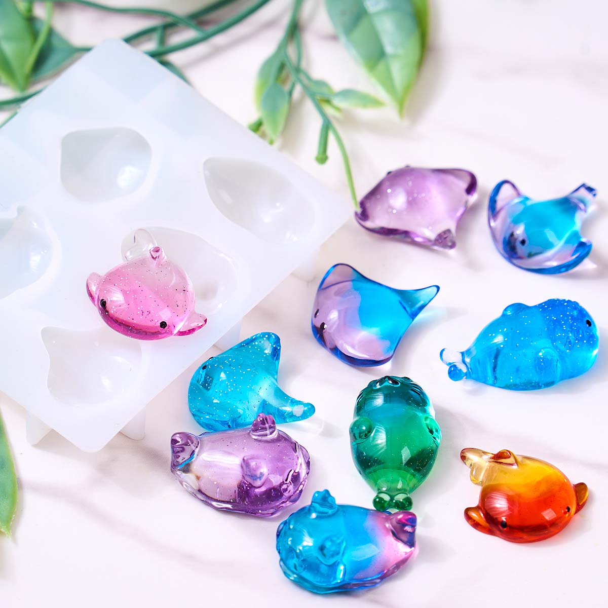 3Dヒーリング可愛いマンタ鯨シリコンモールドDIYキーホルダ - Silicone Mold Ocean のレビューと価格
