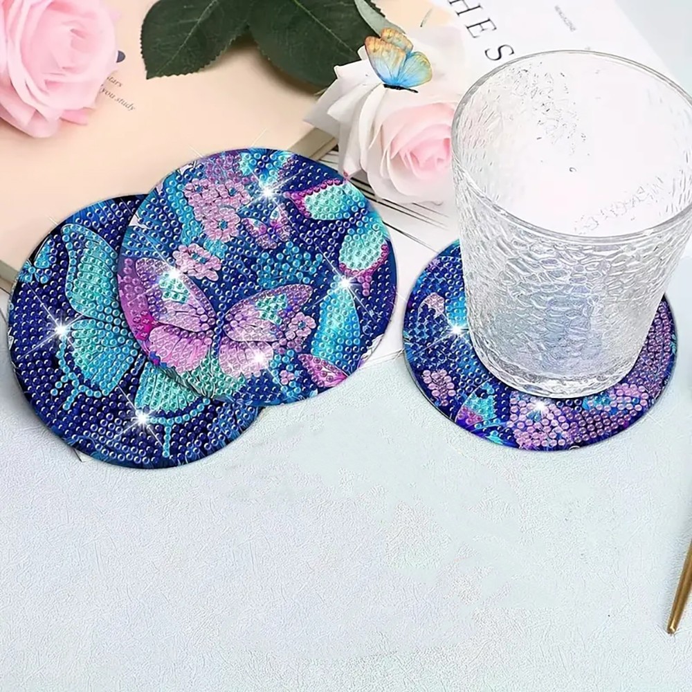 8個のダイヤモンドアートペインティングコースター（ブラケット - Resin Art For Beginners のレビューと価格