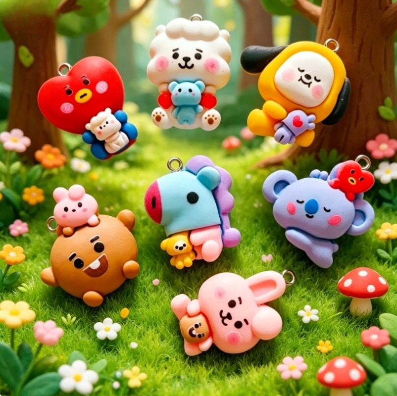7 個 BT21 樹脂漫画チャーム DIY アクセサリークラ - Resin Art Kits For Adults のレビューと価格