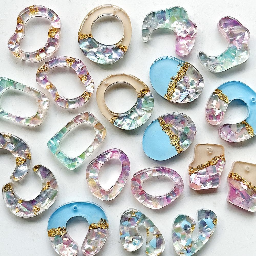 夏休み用抽象的なダングルイヤリングシリコンモールド、アバロン - Resin Art Beach Theme のレビューと価格