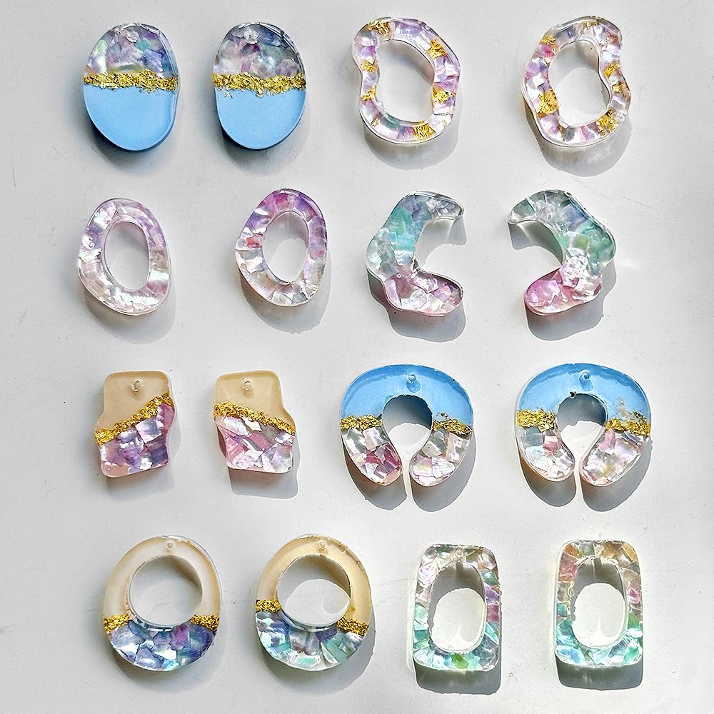 夏休み用抽象的なダングルイヤリングシリコンモールド、アバロン - Resin Art Beach Theme のレビューと価格