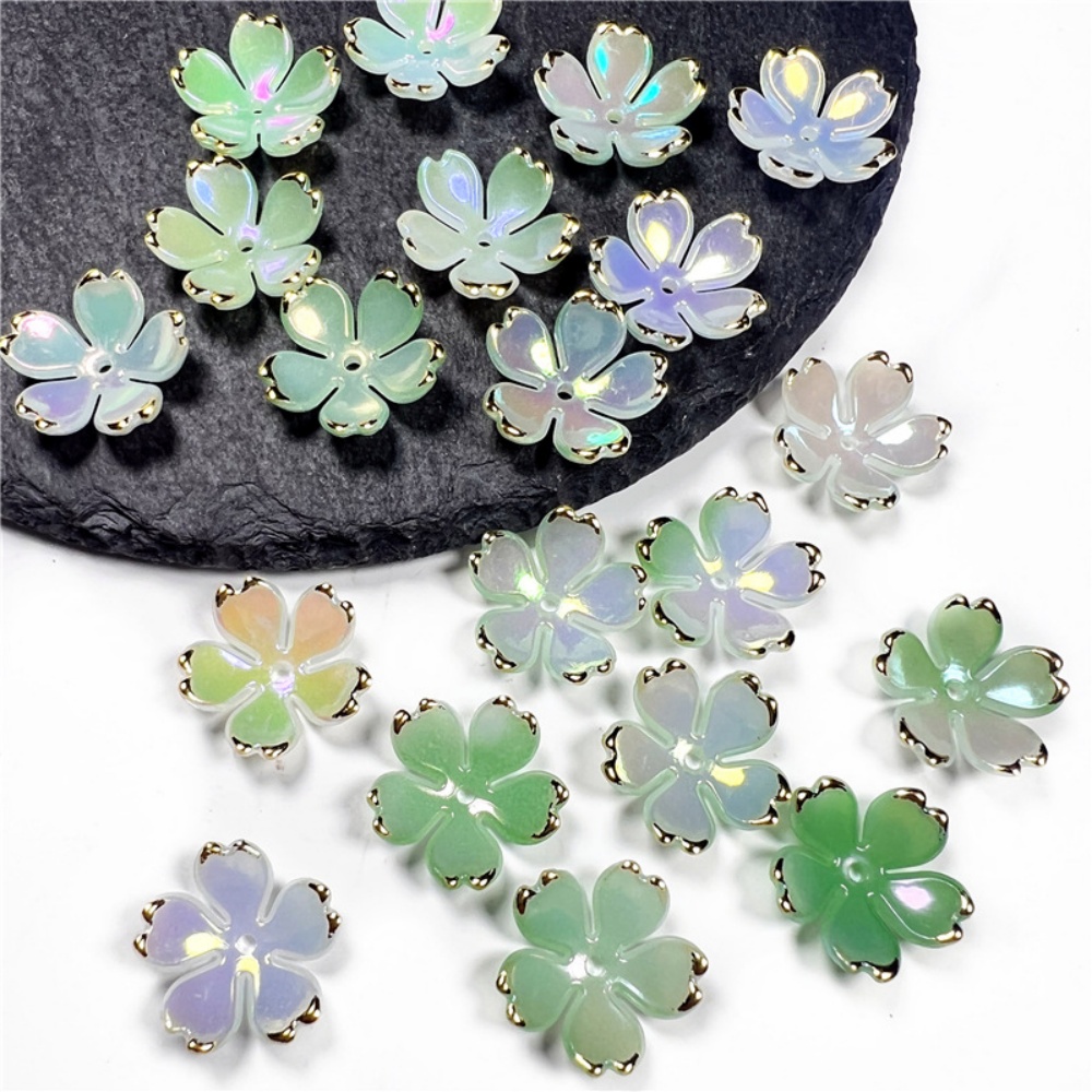 50個/ロット 19mm アクリル製桜の花ビーズ 花びらチャ - Resin Art Engagement のレビューと価格