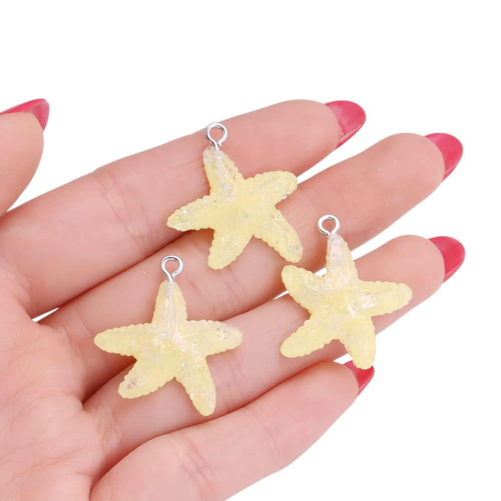 10 個のカラフルな樹脂ヒトデチャーム女性のための DIY  - Resin Art Beach Theme のレビューと価格