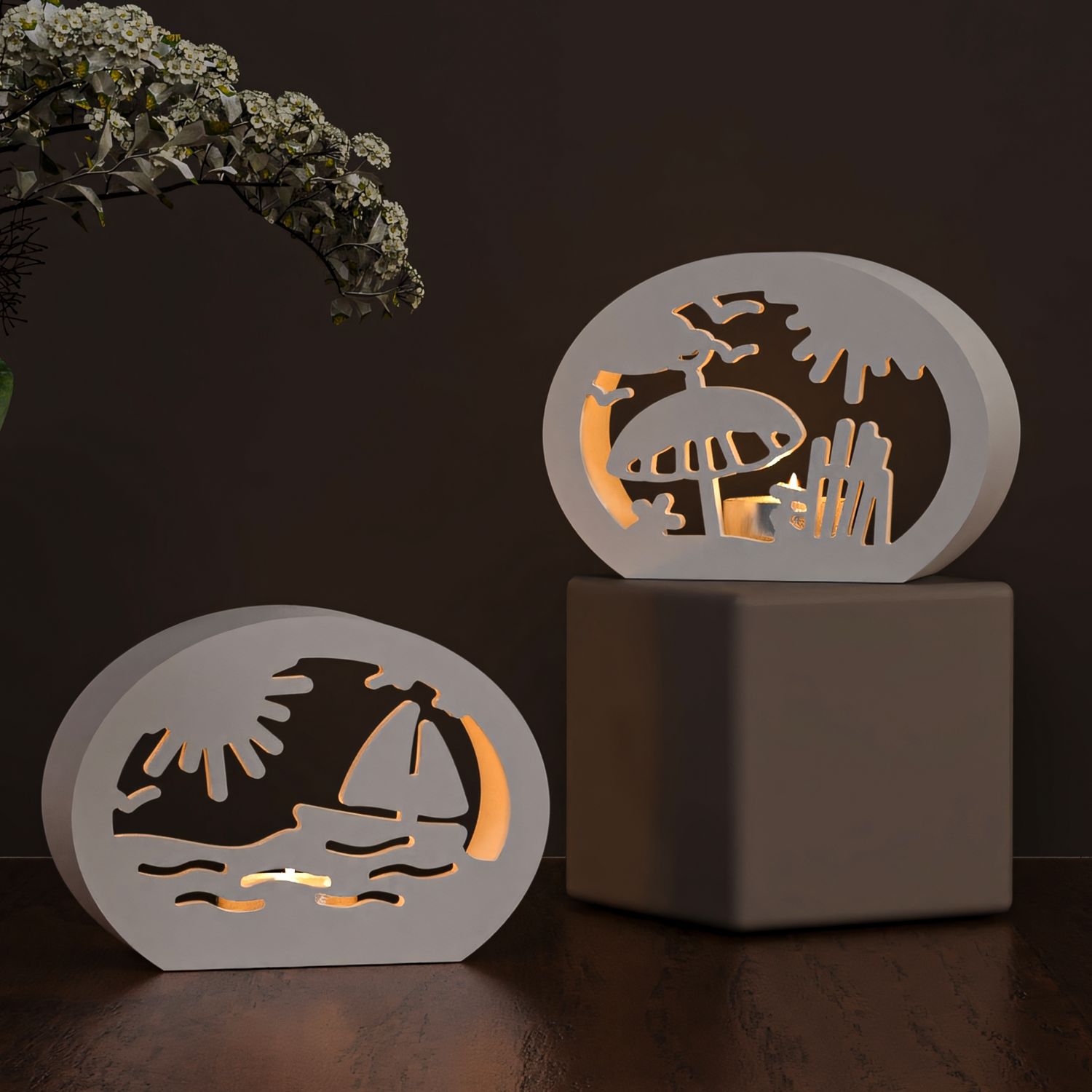 DIY楕円形オーシャンホローキャンドルホルダーシリコンモール - Silicone Mold Ocean のレビューと価格