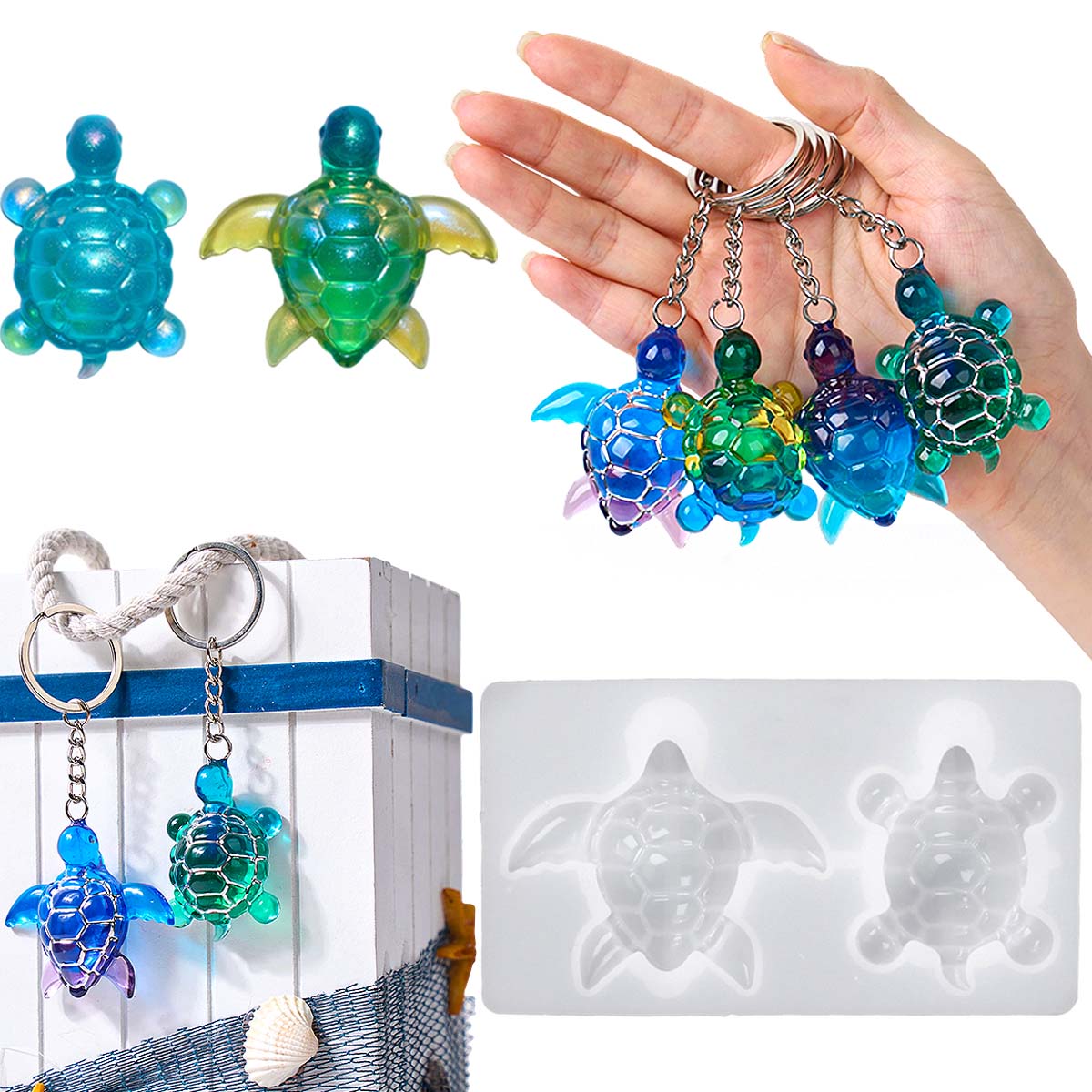 3D ウミガメキーホルダーシリコーン型 DIY 海洋テーマ動 - Silicone Mold Ocean のレビューと価格