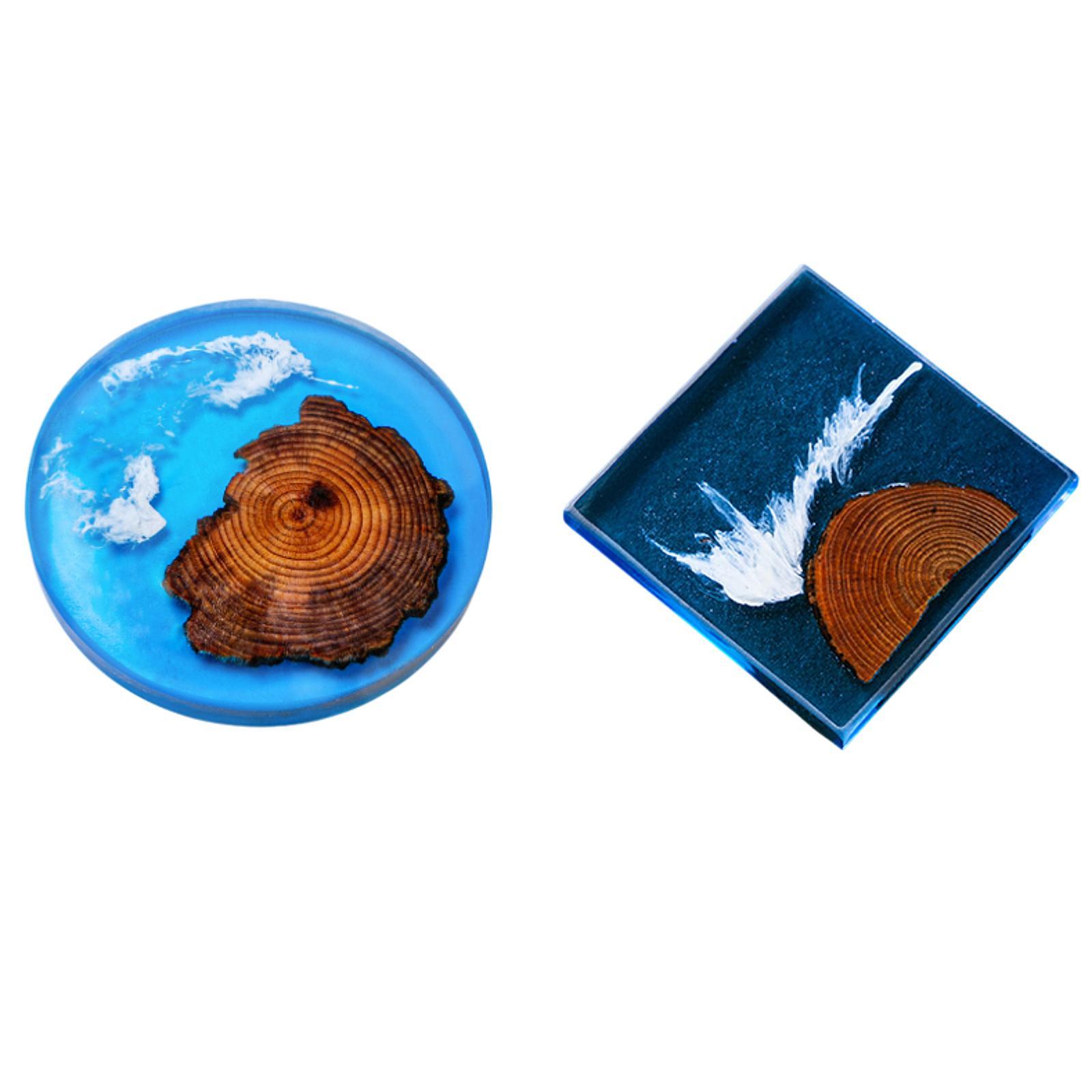 6 個のエポキシコースター木製コースターセットテーブル装飾ア - Resin Art Coasters のレビューと価格