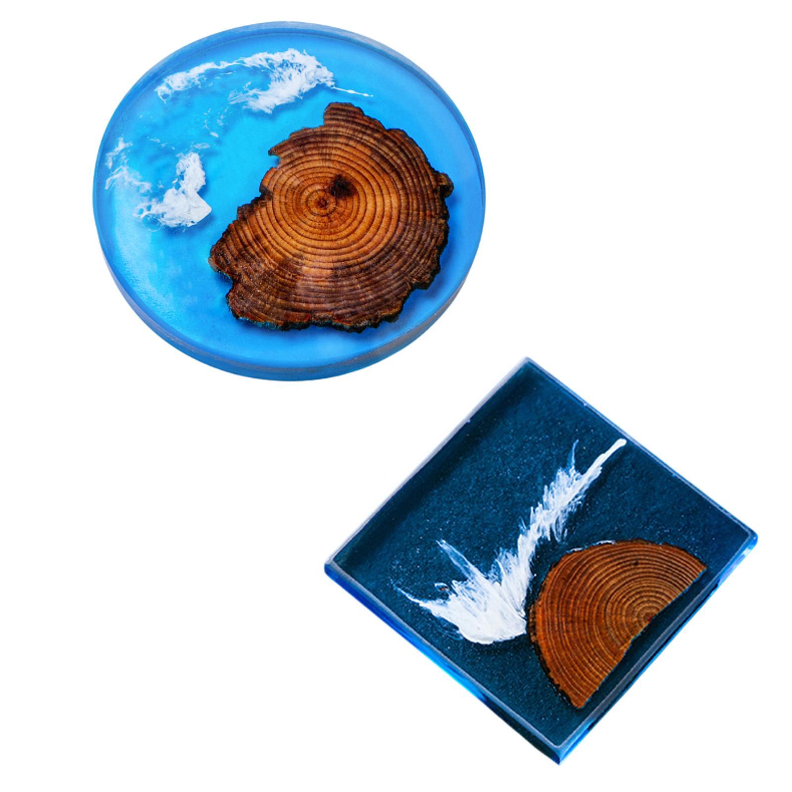 6 個のエポキシコースター木製コースターセットテーブル装飾ア - Resin Art Coasters のレビューと価格