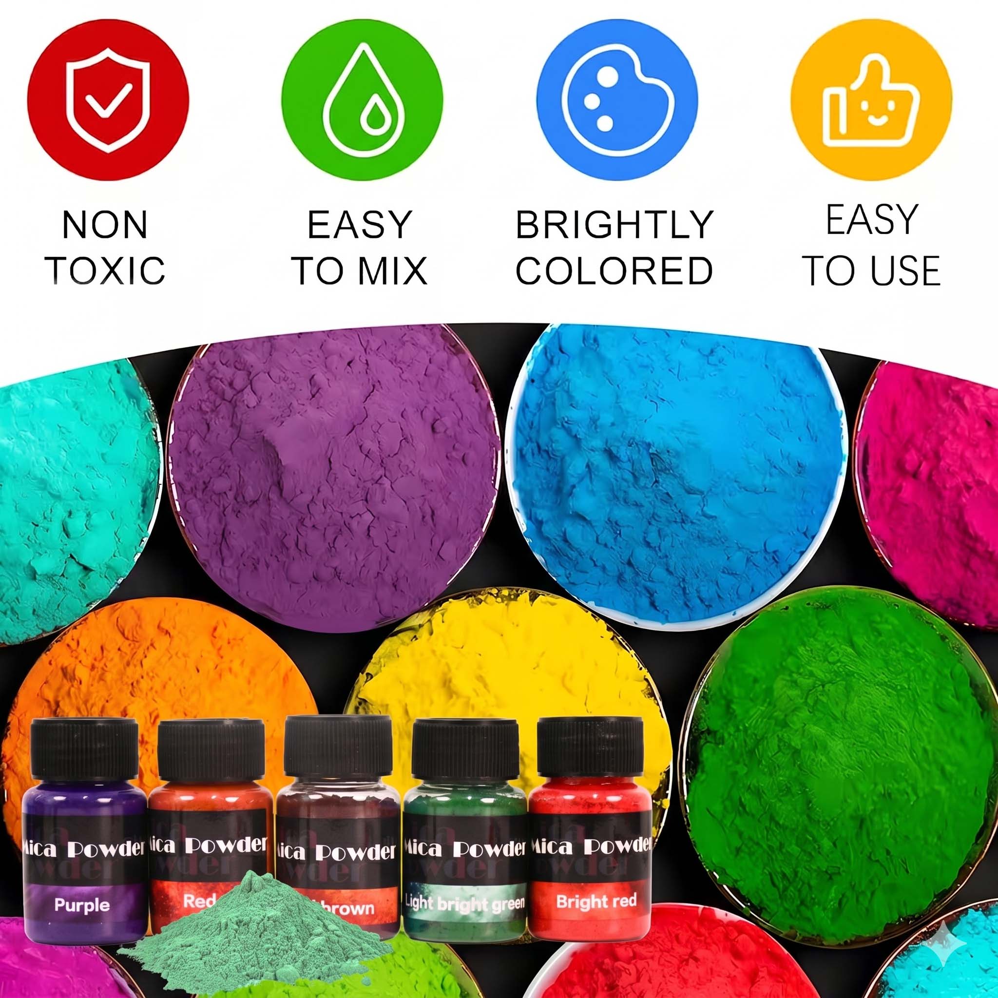 12 色の石膏顔料粉末染料 DIY クラフト樹脂コンクリート - Pearl Powder Resin のレビューと価格