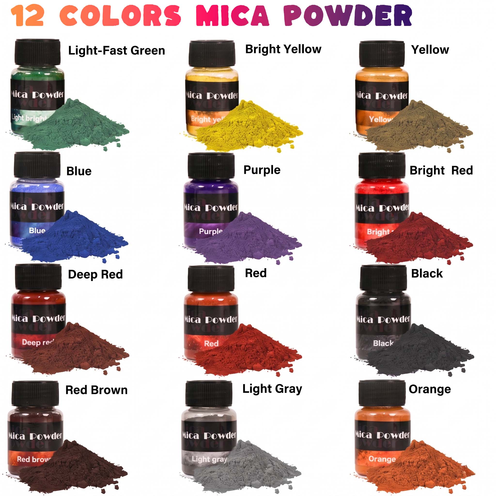 12 色の石膏顔料粉末染料 DIY クラフト樹脂コンクリート - Pearl Powder Resin のレビューと価格
