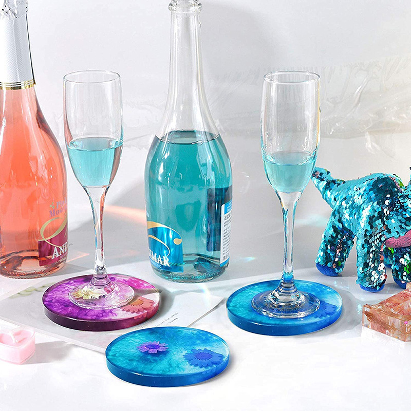 ラウンドおよびスクエアコースター,シリコン型,日曜大工,コー - Resin Art Coasters のレビューと価格