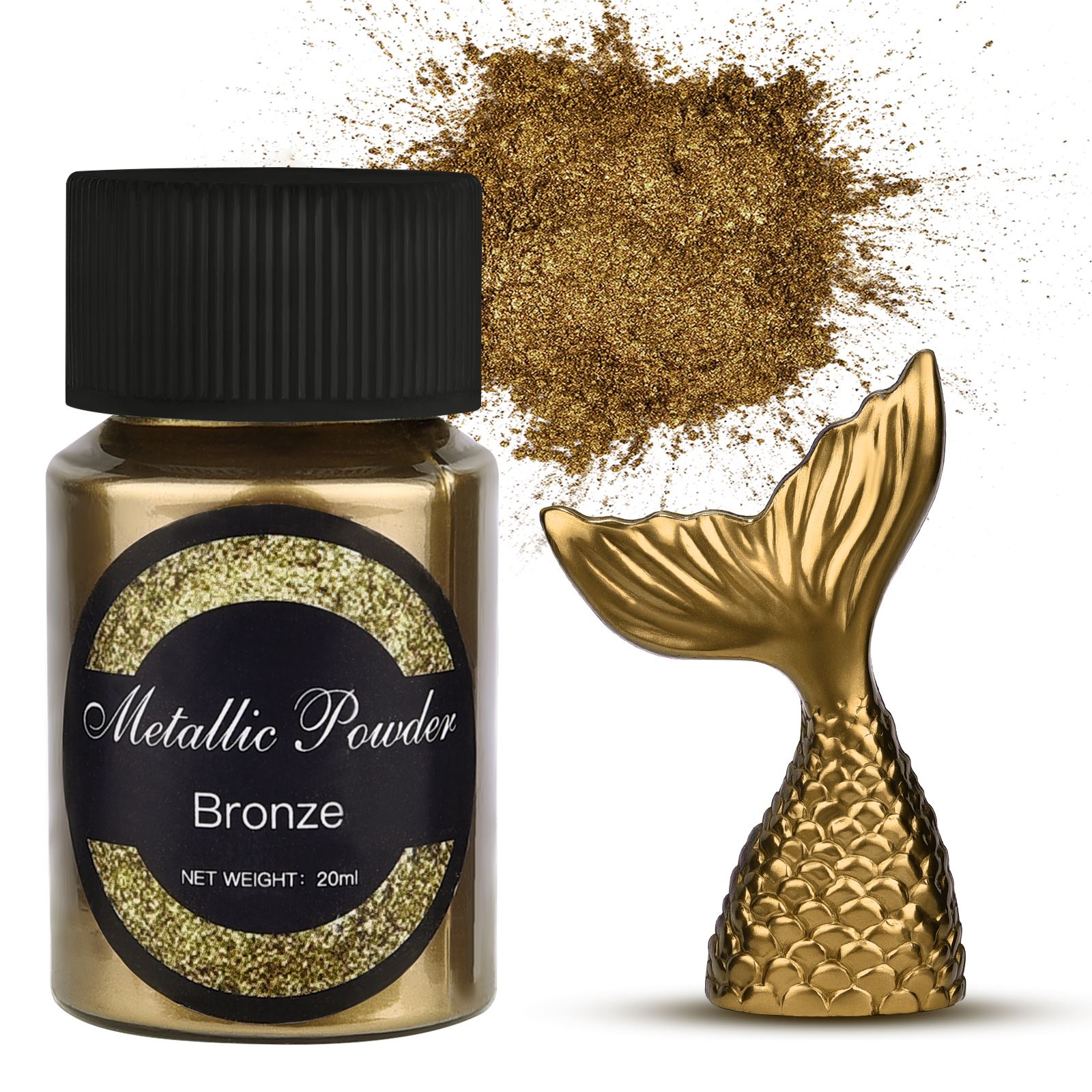 ジュエリー作り用のメタリックグリッターパウダー,金と銀の色, - Pearl Powder Resin のレビューと価格