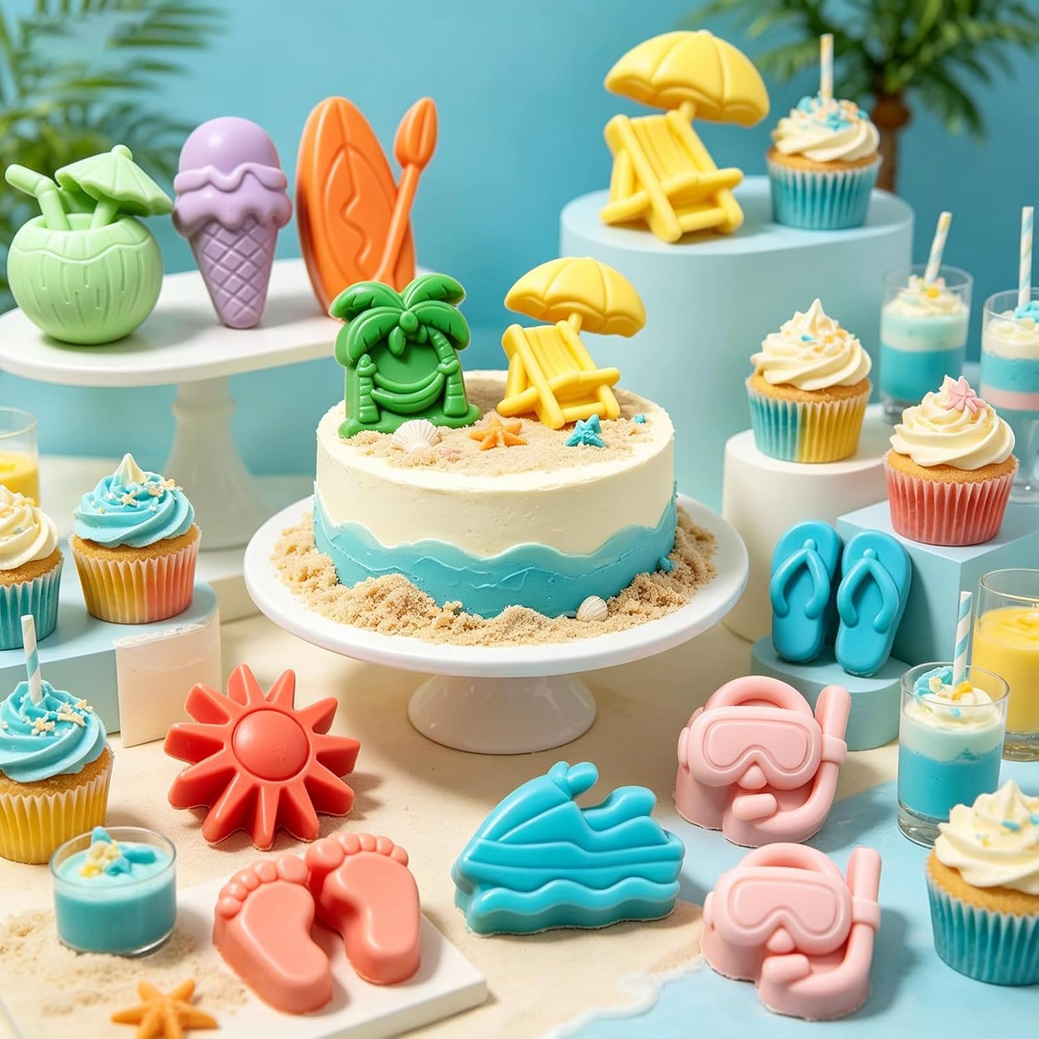 夏のビーチシリコンモールド 10個のキャビティを持つトロピカ - Resin Art Beach Theme のレビューと価格