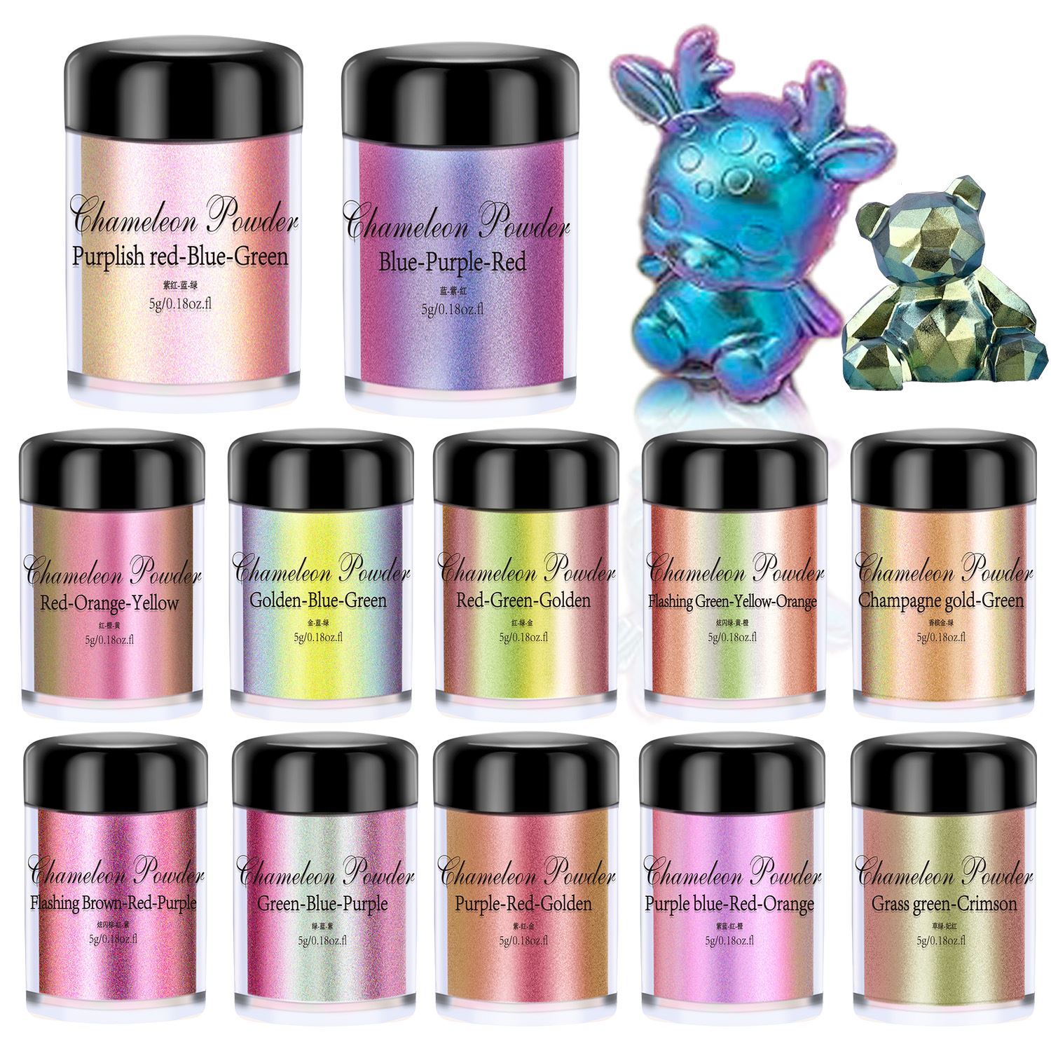 5 グラムカメレオンパウダーネイル染色マイカパウダー着色剤樹 - Resin Dye Opaque のレビューと価格